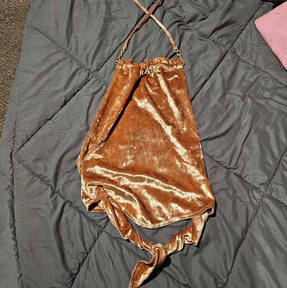 Gold velvet top
